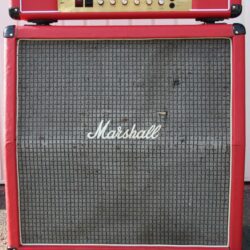 Vintage 1976 Marshall 4x12 Red Cabinet Celestion T1221s