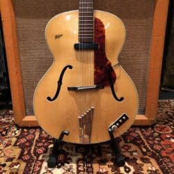 Vintage 1960 Hofner Senator Blonde Natural Electric Guitar Hard Case