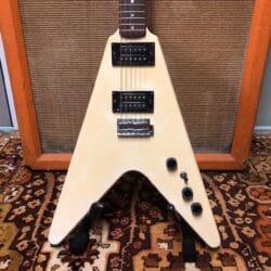 Vintage 1980s Hondo Deluxe Series 767 Flying V White Guitar