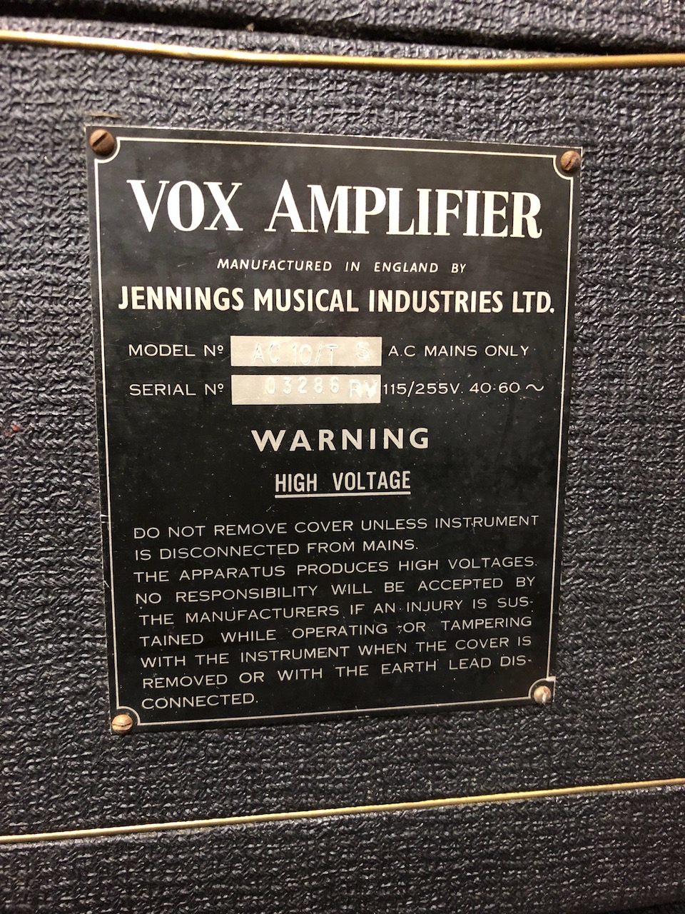 Vintage 1960s Vox AC10 AC10SRT Super Reverb Twin 2x10 Valve