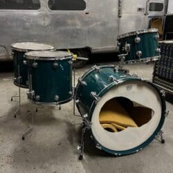 Vintage 1970s Camco USA LA 4 Piece 22 18 16 13 Green Drum Kit