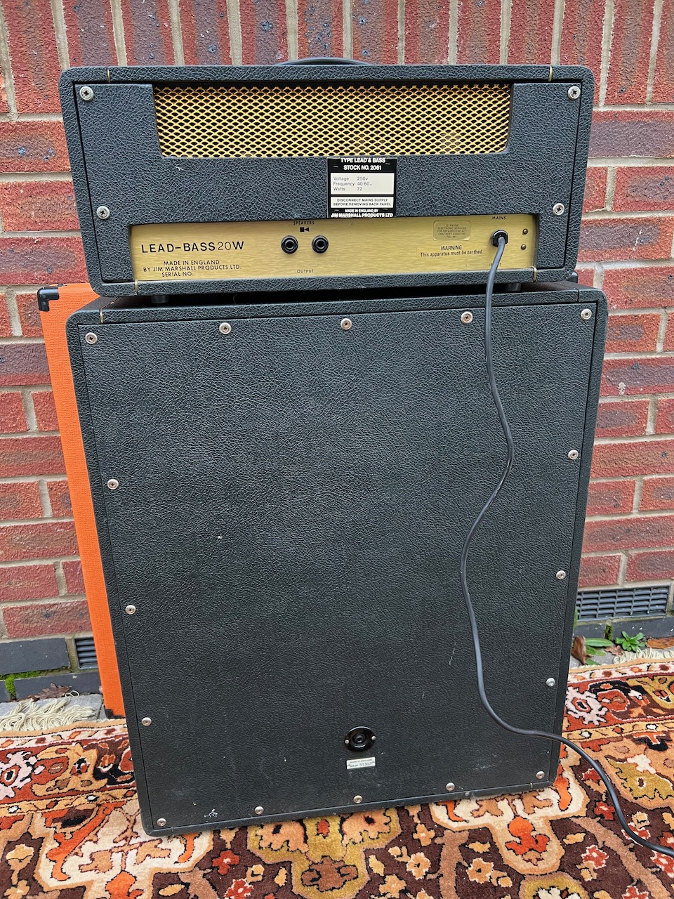 Vintage 1972 Marshall Lead & Bass 20 Head Cabinet Stack -