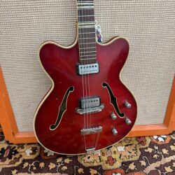 Vintage 1963 Hofner Verithin Cherry Red Archtop Guitar