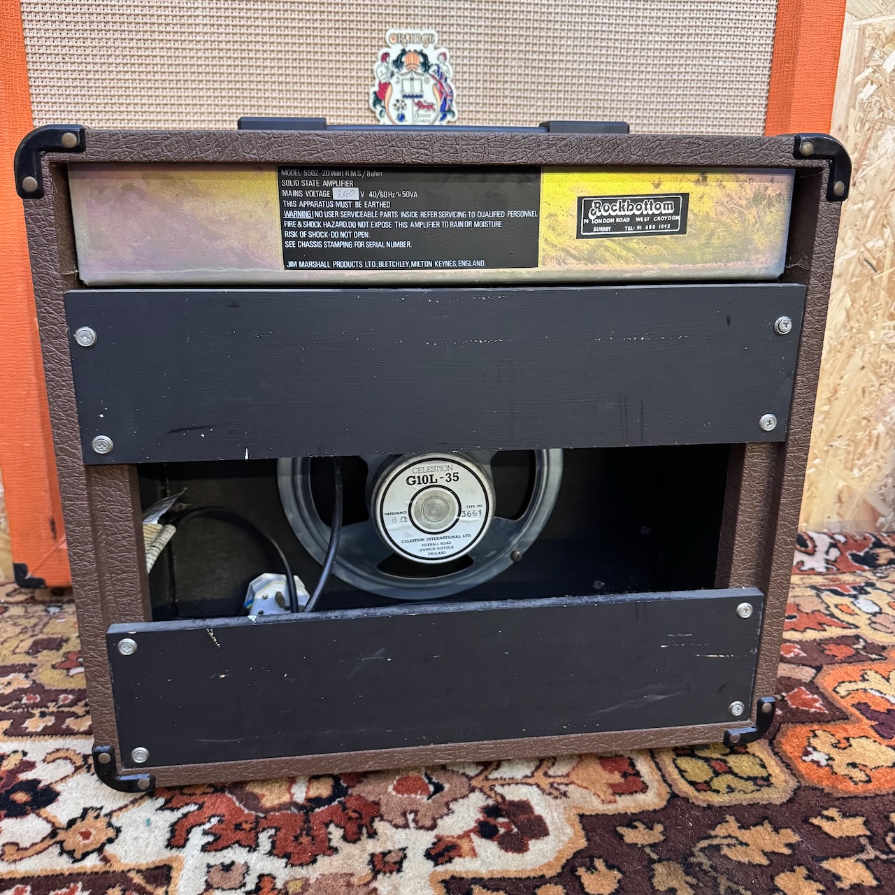 Vintage 1984 Marshall Bass 20 1x10 Brown Amplifier Combo Cover -