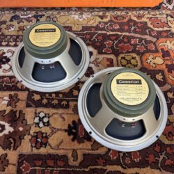 Pair Vintage 1968 Celestion G12M Greenback 25w T1221 16ohm Speakers