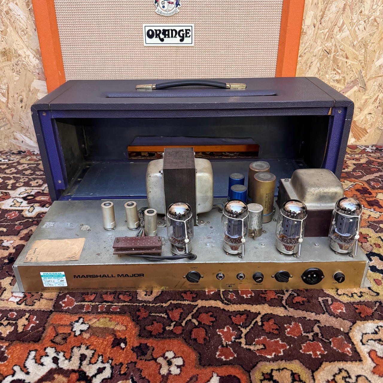 Vintage 1969 Marshall Major 200w Plexi Panel Purple Amplifier Head -