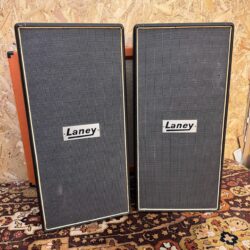 Vintage 1960s Laney Early Plexi 2x12 PA Guitar Amplifier Cabinets