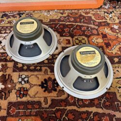 Pair Vintage 1969 Celestion G12M Greenback 25w T1221 16ohm Speakers